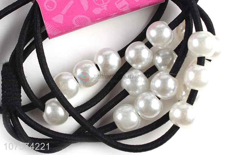 Wholesale fashionable elegant pearl hair bands pearl hair ropes ponytail holder