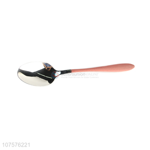 Wholesale Unique Design Stainless Steel Cutlery Spoon With Pink Handle