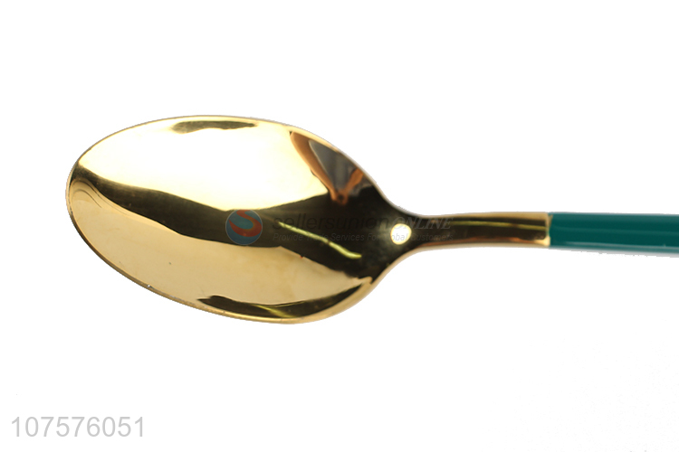 New Arrivals Gold Stainless Steel Spoon With Colorful Handle