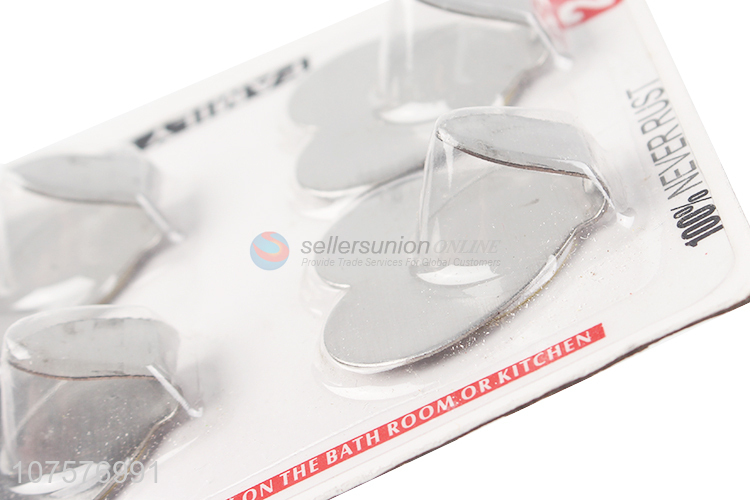 Custom Heart Shape Stainless Steel Hook Strong Adhesive Hook