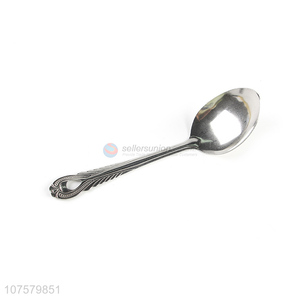 Factory price tableware stainless iron meal spoon metal rice spoon