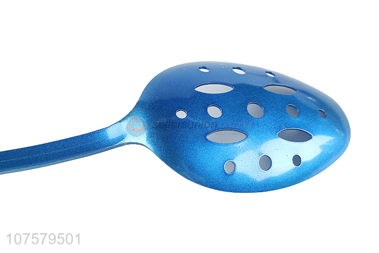 New design novelty stainless iron slotted serving spoon with long handle