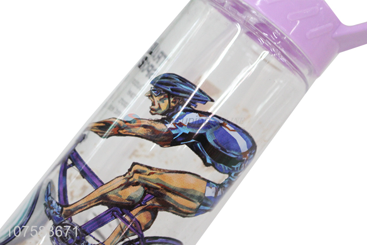 Custom Fashion Printing Plastic Water Bottle With Straw