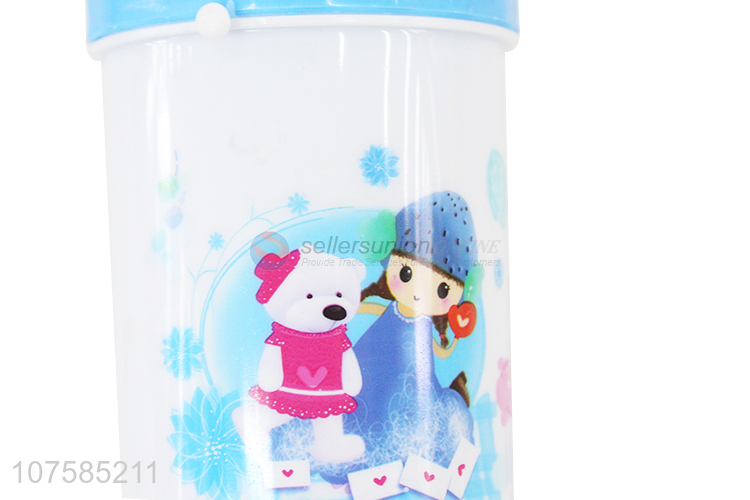 Cartoon Design Plastic Water Bottle Baby Straw Bottle