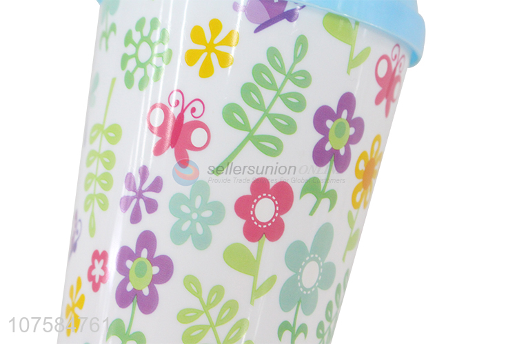 Fashion Design Plastic Straw Cup Water Cup With Lid