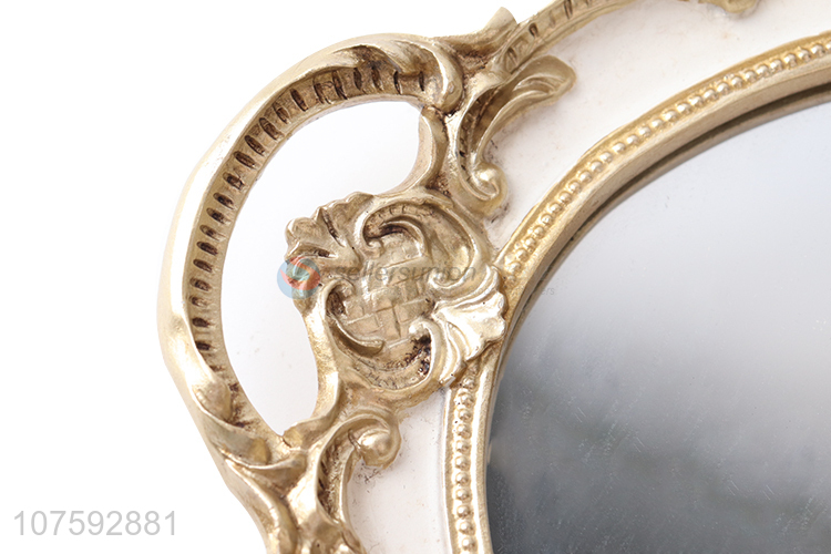 Factory Wholesale European Style Gold Decoration Resin Mirror Serving Tray