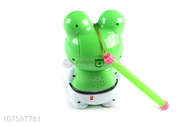 Wholesale children electric frog toy plastic bubbling frog toy with light & music