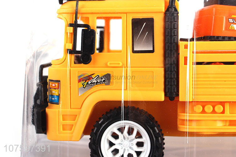 Factory direct sale inertia friction truck toy set with excavator