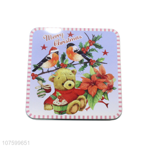 Latest Colorful Christmas Gift Box Square Tin Box