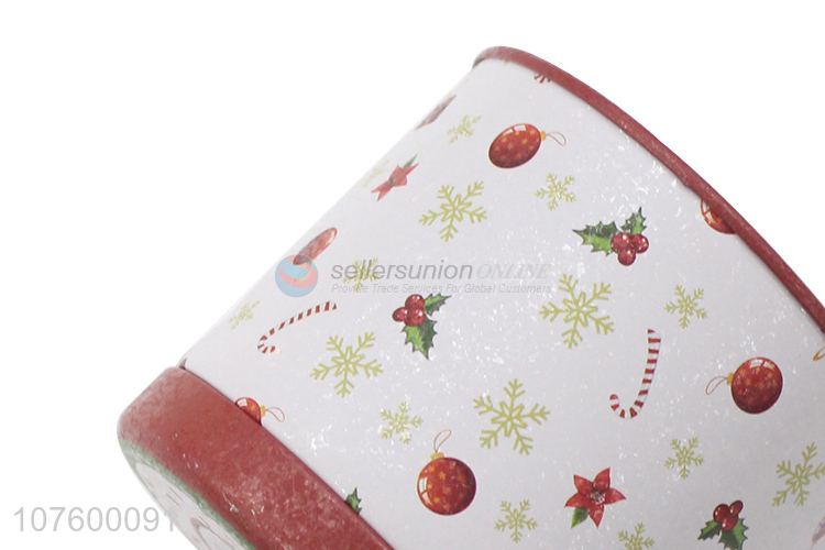 Hot Sale Cylinder Tin Box Christmas Gift Box Candy Storage Box