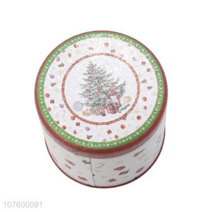 Hot Sale Cylinder Tin Box Christmas Gift Box Candy Storage Box