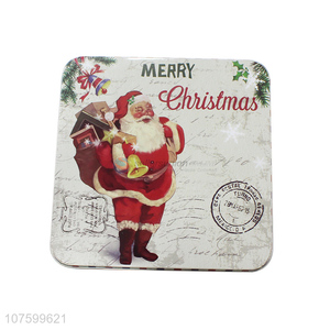 New Design Square Christmas Candy Box Tin Box Storage Box