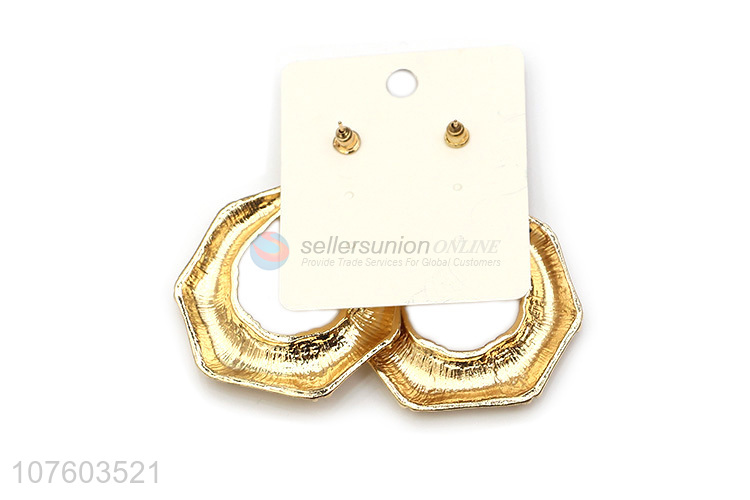 Hot selling chunky bamboo hoop alloy earrings fashion jewelry