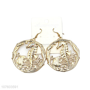 Most popular sea animal alloy earrings round statement earrings