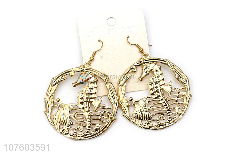 Most popular sea animal alloy earrings round statement earrings