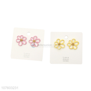 High quality spray-painted flower earrings fashion earrings for girls