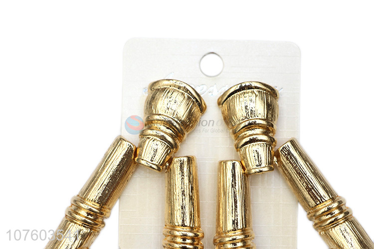 Fashion bohemian geometric chunky bamboo alloy ear studs for women