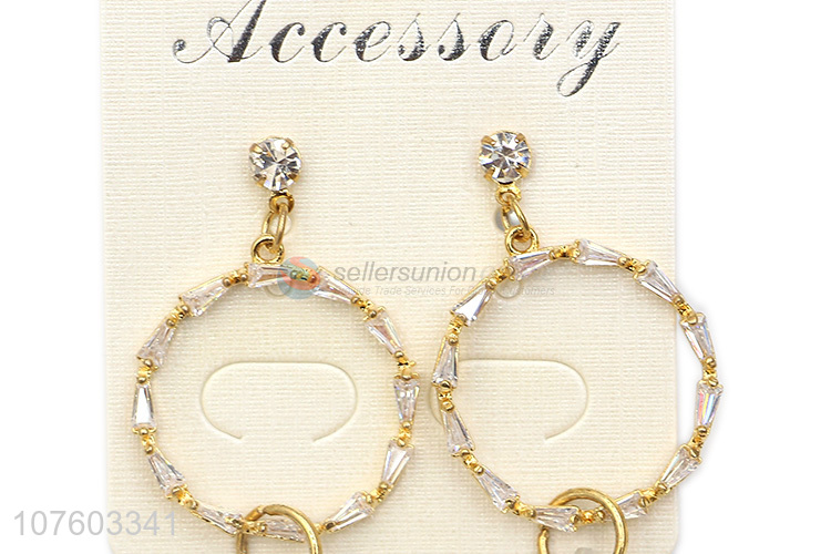 Good sale clear waterdrop bead earrings rhinestone hoop earrings