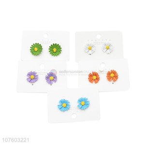 New products popular daisy earrings flower ear studs fashion jewelry