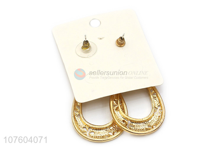 Popular products hollow waterdrop alloy earrings metal statement earrings