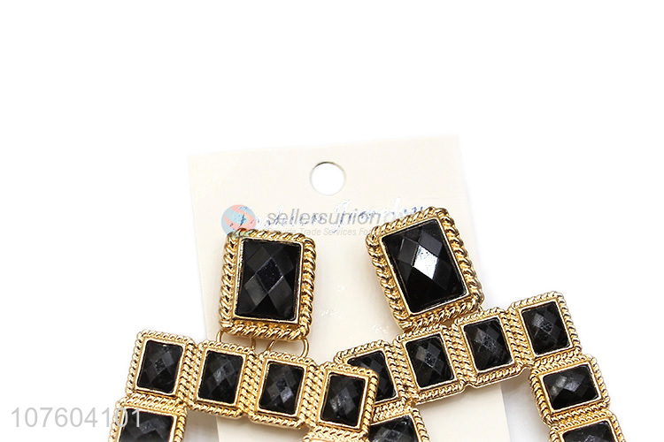 New products fashion elegant ladies geometric alloy statement earrings