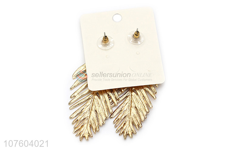 Good quality fashion leaf earrings personalized alloy earrings