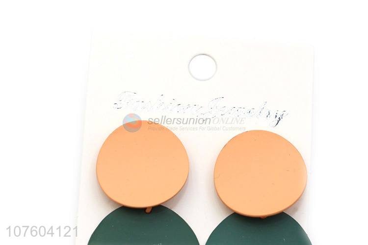 Best selling spray-painted earrings Korean style metal alloys