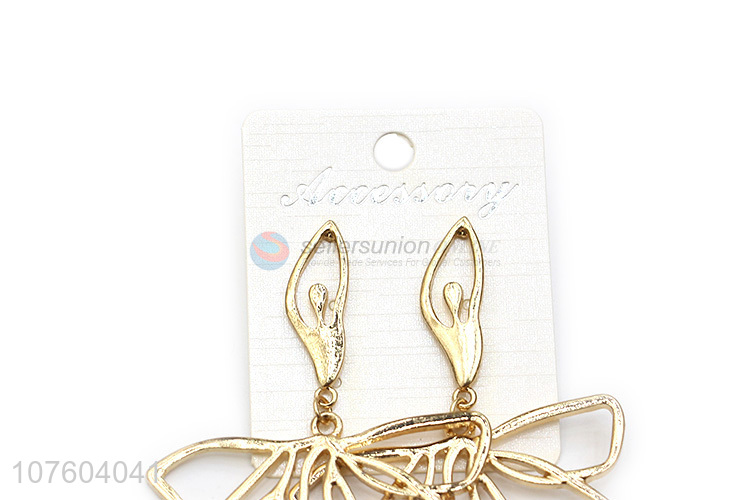 New design ballet dancer shape alloy earrings personalized jewellry