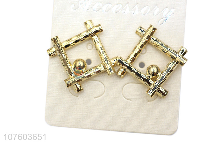 Hot sale novelty geometric alloy ear studs ladies jewelry ornaments