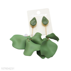 Latest design fairy temperament petals earrings flower drop earrings