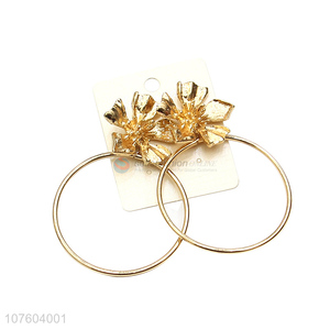 Good sale flower hoop earrings stylish alloy earrings for women