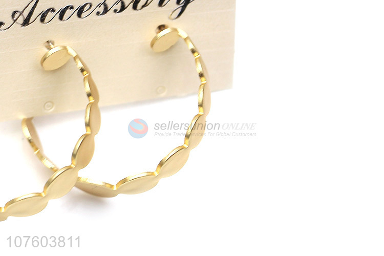 Most popular gold hoop earrings round circle alloy earrings