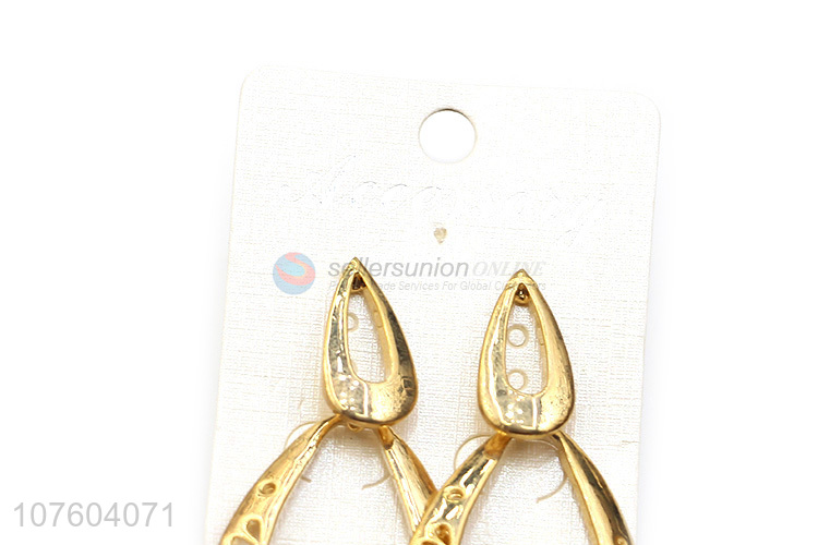 Popular products hollow waterdrop alloy earrings metal statement earrings