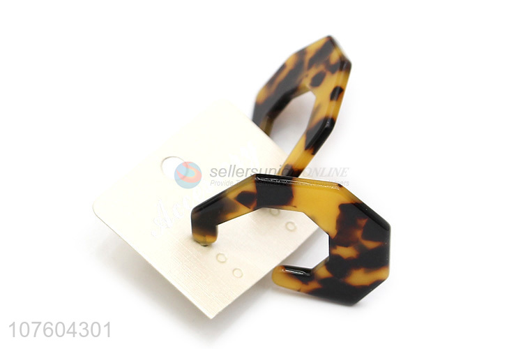 New arrival amber color geometric acrylic statement earrings fashion earrings