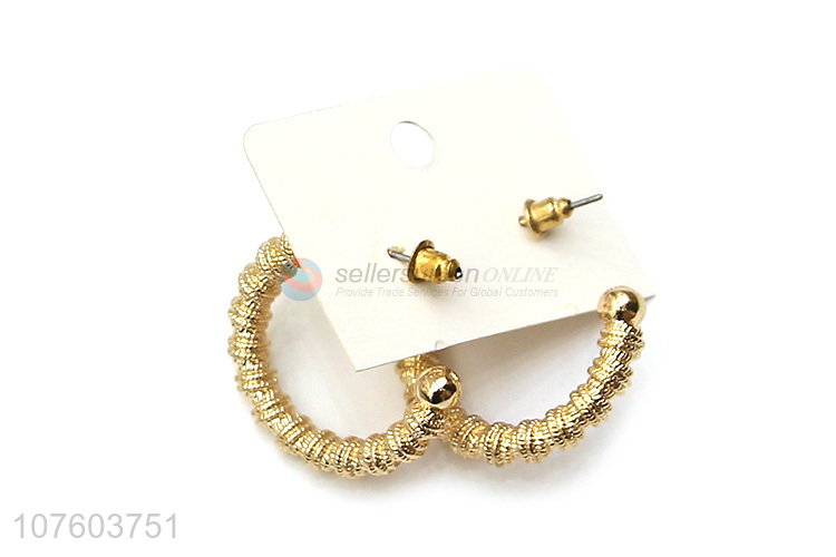 Yiwu factory chunky alloy hoop earrings fashion circle earrings