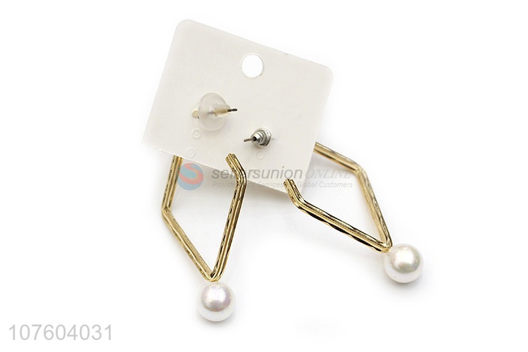 Most popular geometric pearl alloy earrings fashion ornament jewelry