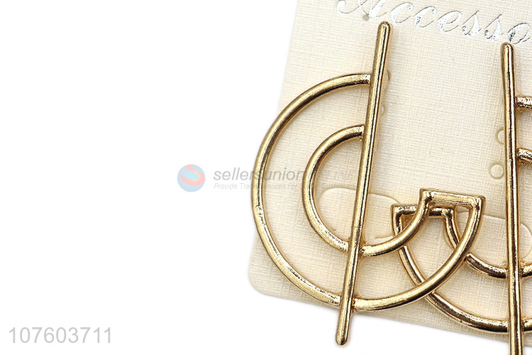 Wholesale newest geometric alloy earrings personalized round ear studs