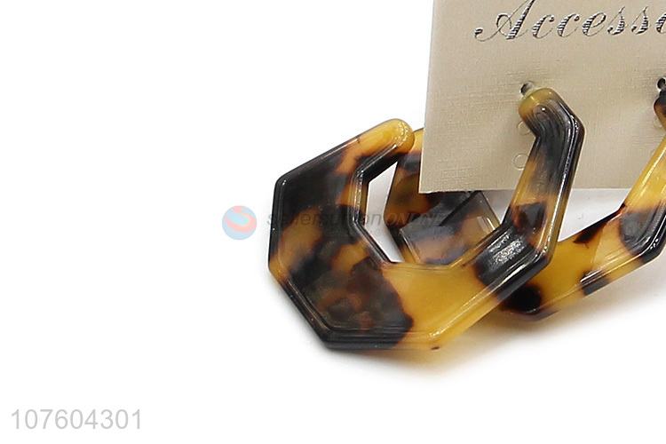 New arrival amber color geometric acrylic statement earrings fashion earrings