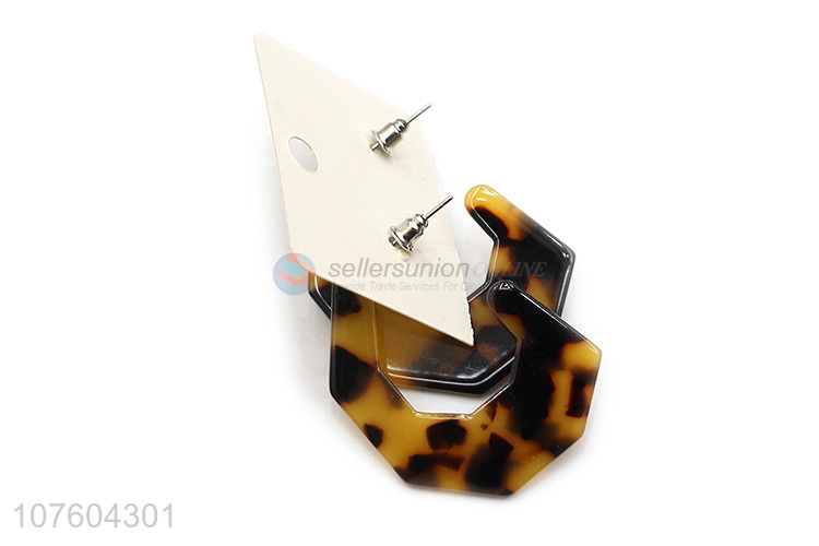 New arrival amber color geometric acrylic statement earrings fashion earrings