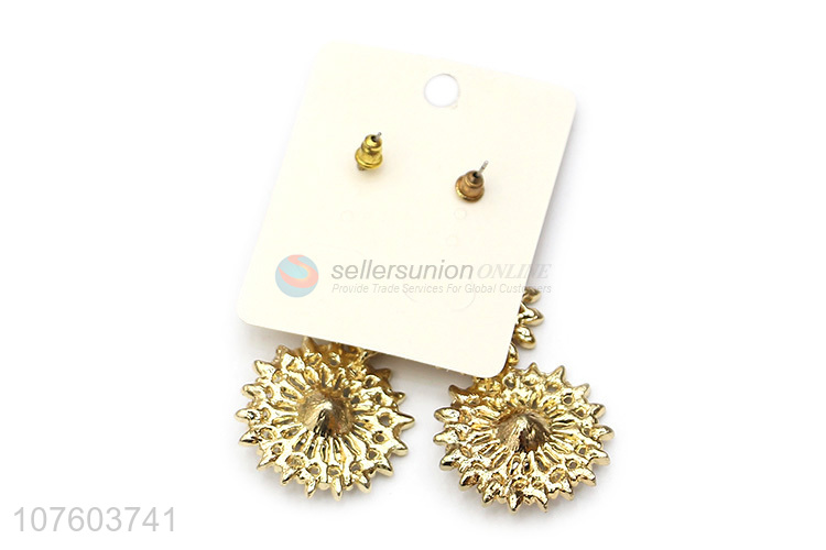 Hot selling deluxe diamond earrings colorful gems alloy statement arrings