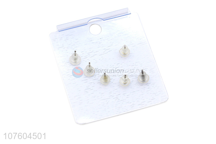 New design diamond alloy ear stud set clear rhinestone earring set