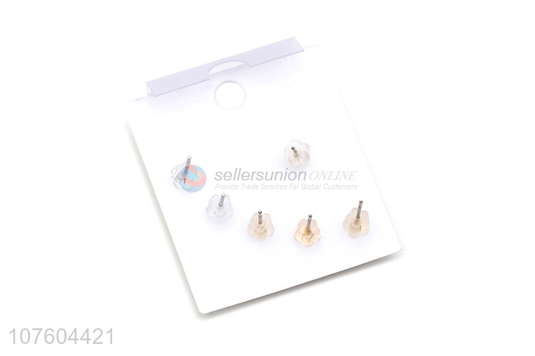 Hot selling cute seashell ear stud set artificial pearl ear studs