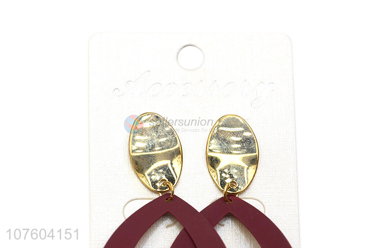 Wholesale popular geometric alloy earrings colorful statement earrings