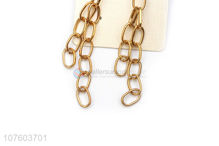 Factory direct sale creative link chain drop earrings with pearl