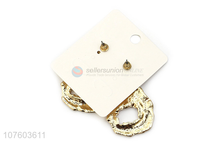 Promotional irregular chunky alloy earrings ear studs with low price