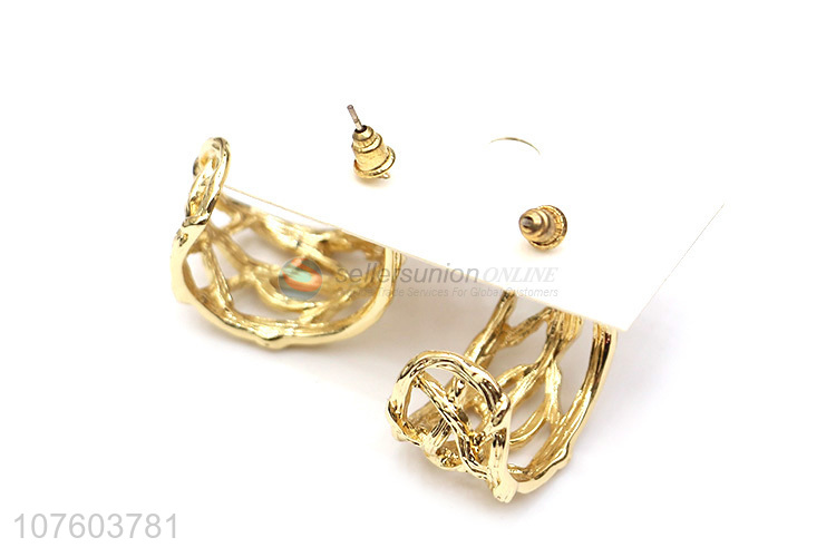 Good sale chunky hollow alloy earrings stylish women earrings