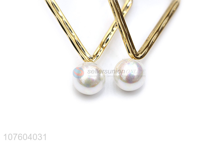 Most popular geometric pearl alloy earrings fashion ornament jewelry