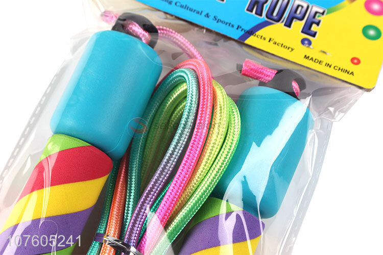 Colorful Plastic Handles Nylon Fitness Jump Rope