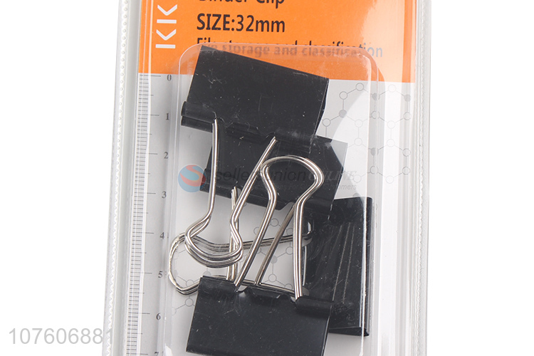 Custom 4 Pieces Large Black Binder Clip Metal Clip Set