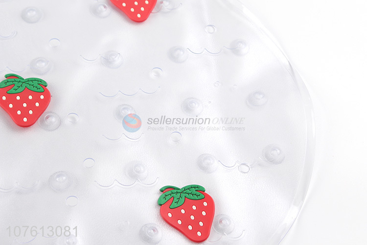 Hot sale fashion strawberry pvc shower mat non-slip bath mat for children